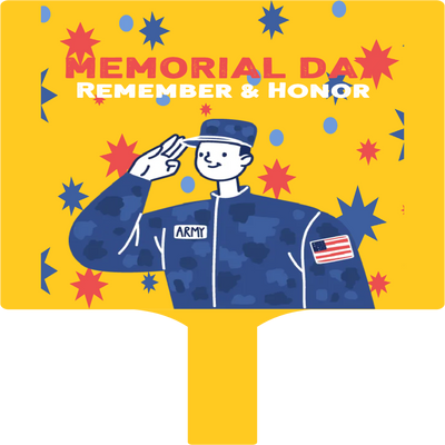 Custom Hand Fans Multiple Sizes Remember & Honor Memorial Day