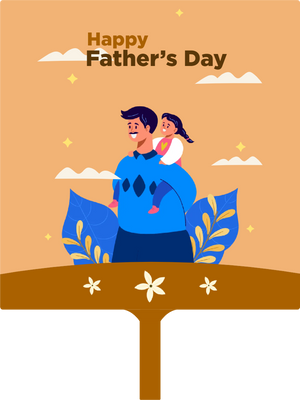 Custom Hand Fans Multiple Sizes Happy Father's Day Sign