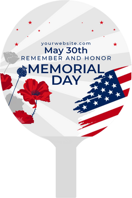 Custom Hand Fans Multiple Sizes Honor Memorial Day Tribute