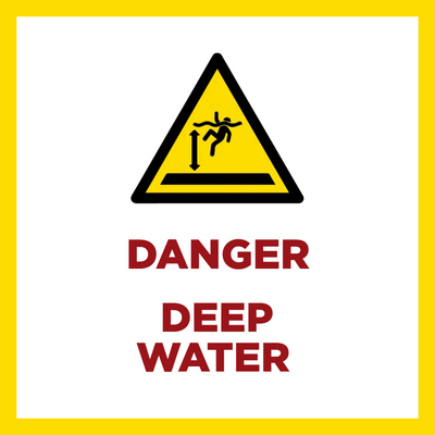 Custom Outdoor Yard Signs Multiple Sizes Danger Deep Water