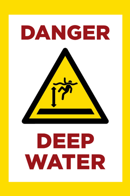 Custom Outdoor Yard Signs Multiple Sizes Danger Deep Water