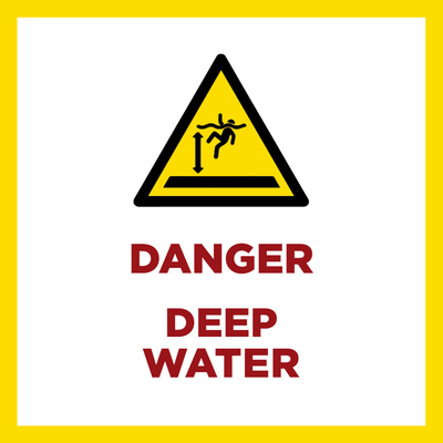 Custom Outdoor Yard Signs Multiple Sizes Danger Deep Water