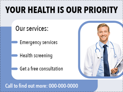 Custom Outdoor Yard Signs Multiple Sizes Health is Our Priority