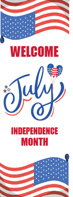 Custom Mesh Banner Signs Welcome July