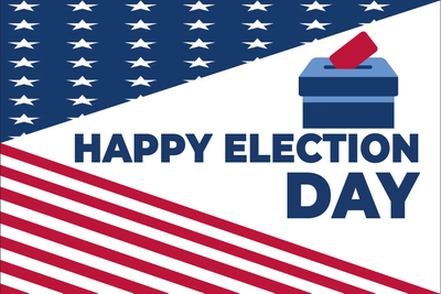 Custom Mesh Banner Signs Happy Election Day