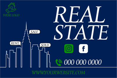 Custom Mesh Banner Signs Real State