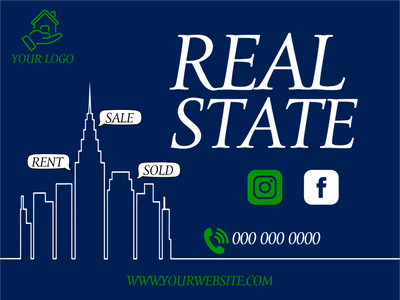 Custom Mesh Banner Signs Real State