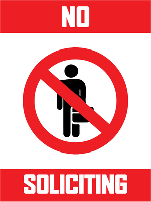 Custom Outdoor Yard Signs Multiple Sizes Soliciting Not Allowed