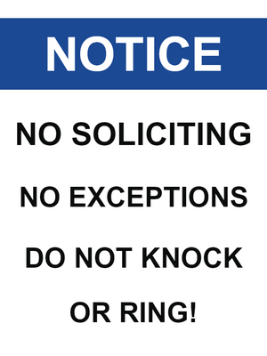 Custom Outdoor Yard Signs Multiple Sizes No Soliciting Notice