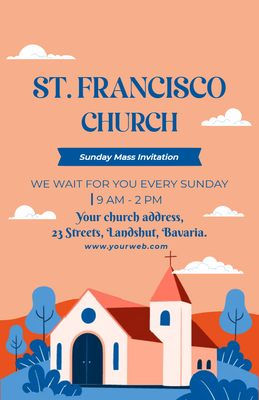 Custom Postcards Multiple Sizes Sunday Service