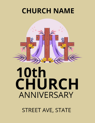 Custom Post Cards Multiple Sizes Church Anniversary