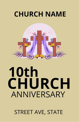 Custom Postcards Multiple Sizes Church Anniversary