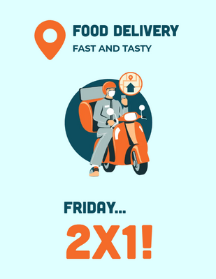 Custom Post Cards Multiple Sizes Food Delivery