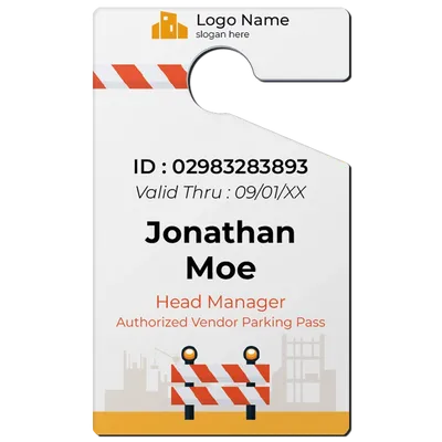 Custom Parking  Passes Multiple Sizes  Head Manager