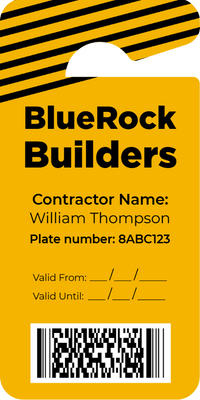 Custom Parking  Passes Multiple Sizes Blue Rock