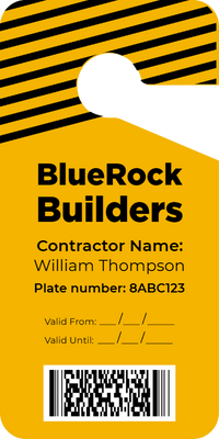 Custom Parking  Passes Multiple Sizes Blue Rock