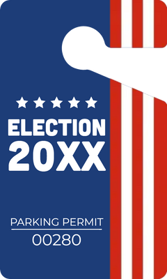 Custom Parking  Passes Multiple Sizes Election Permit