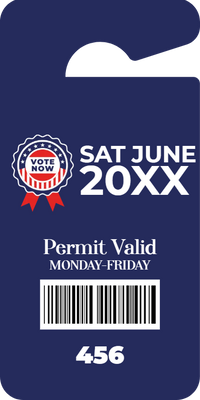 Custom Parking  Passes Multiple Sizes Voting Permit