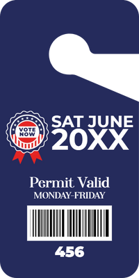 Custom Parking  Passes Multiple Sizes Voting Permit