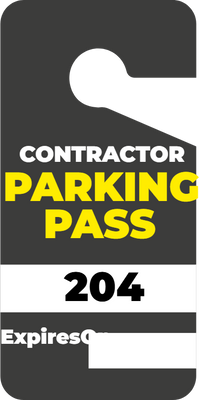Custom Parking  Passes Multiple Sizes Parking Pass