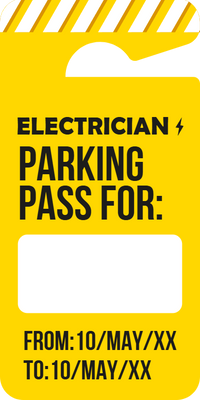 Custom Parking  Passes Multiple Sizes Electrician Pass
