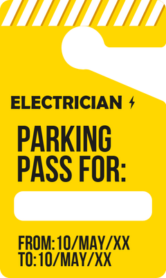 Custom Parking  Passes Multiple Sizes Electrician Pass