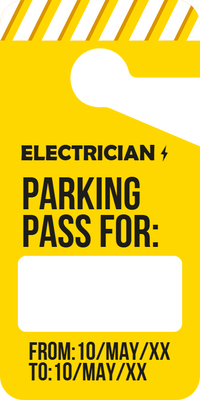 Custom Parking  Passes Multiple Sizes Electrician Pass