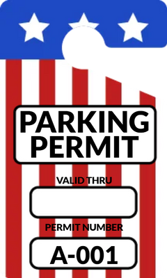 Custom Parking  Passes Multiple Sizes Permit Tag