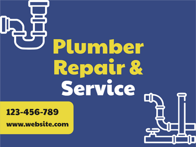Custom Outdoor Yard Signs Multiple Sizes Plumber Repair Service