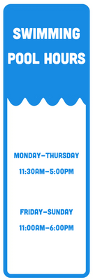 Custom Outdoor Yard Signs Multiple Sizes Swimming Pool Hours