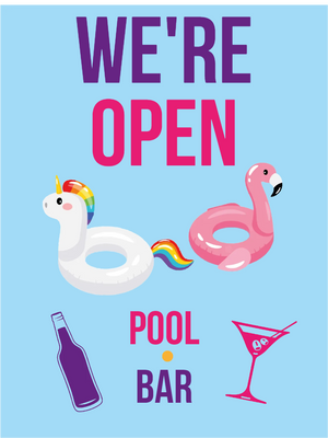 Custom Outdoor Yard Signs Multiple Sizes Pool Bar