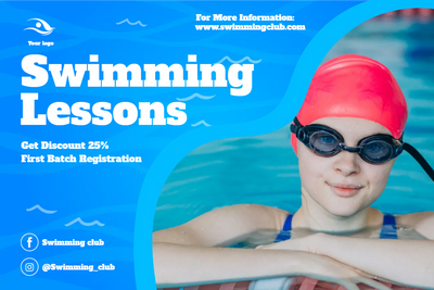Custom Outdoor Yard Signs Multiple Sizes Swimming Lessons