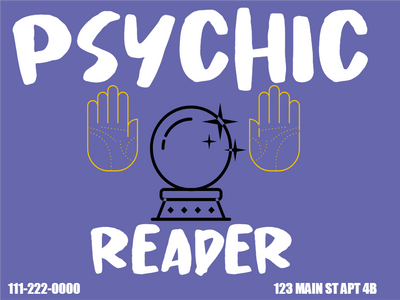 Custom Outdoor Yard Signs Multiple Sizes Psychic Reader