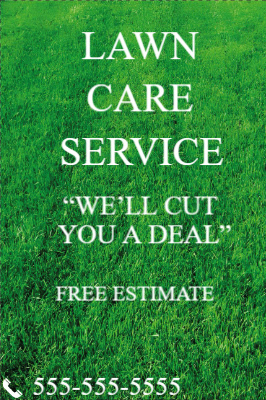 Custom Outdoor Yard Signs Multiple Sizes Lawn Care Service