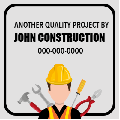 Custom Outdoor Yard Signs Multiple Sizes Construction Project