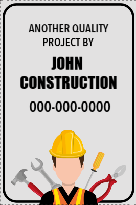 Custom Outdoor Yard Signs Multiple Sizes Construction Project