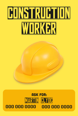 Custom Outdoor Yard Signs Multiple Sizes Construction Worker