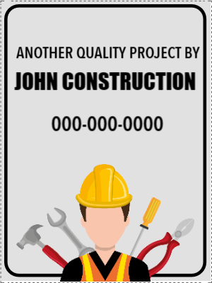 Custom Outdoor Yard Signs Multiple Sizes Construction Project