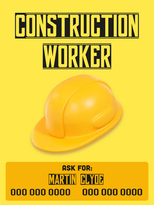 Custom Outdoor Yard Signs Multiple Sizes Construction Worker