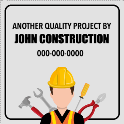 Custom Outdoor Yard Signs Multiple Sizes Construction Project