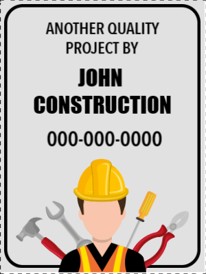 Custom Outdoor Yard Signs Multiple Sizes Construction Project