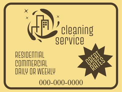 Custom Outdoor Yard Signs Multiple Sizes Cleaning Service