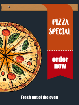 Custom Posters Multiple Sizes Pizza