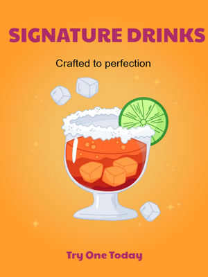 Custom Posters Multiple Sizes Drinks