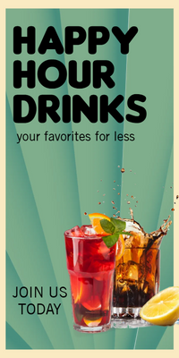 Custom Posters Multiple Sizes Hour Drinks