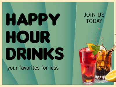 Custom Posters Multiple Sizes Hour Drinks