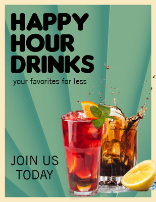 Custom Posters Multiple Sizes Hour Drinks