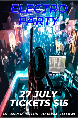 Custom Posters Multiple Sizes Electro Party