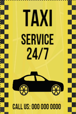 Custom Outdoor Yard Signs Multiple Sizes Taxi Service