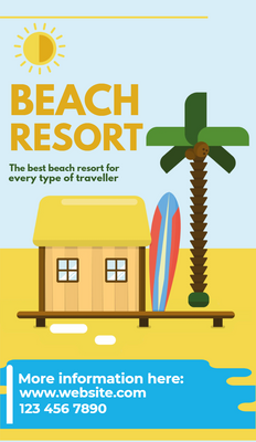 Custom Retractable Banners Multiple Sizes Beach Resort